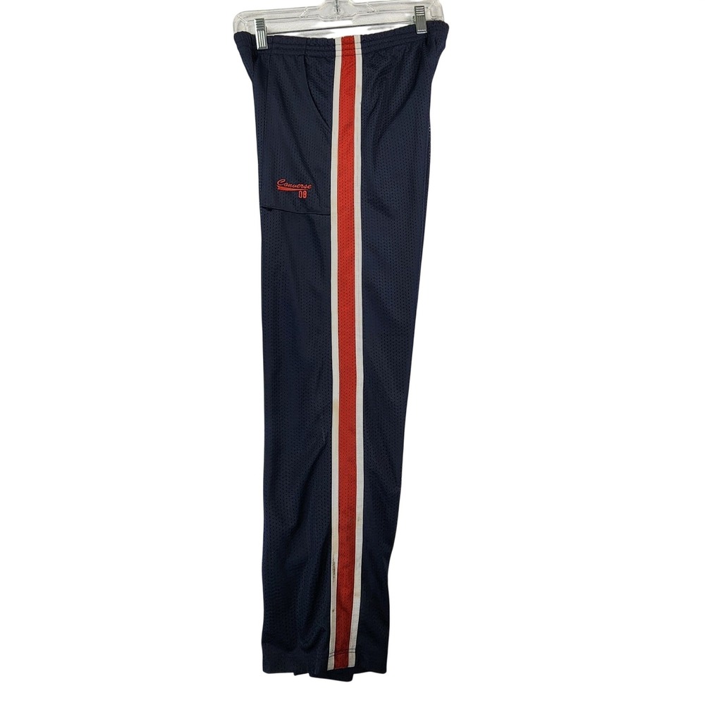Converse Medium Blue Mesh Track Pants VTG Side Stripe Athletic Skater  READ